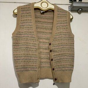 VINTAGE MARELLA SHETLAND WOOL KNIT VEST PATTERN SIZE M